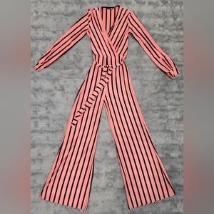 Right Up My Alley Striped Jumpsuit - Pink/Combo